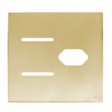 Placa p/ 2 Interruptores + Tomada 4x4 - Novara Glass Dourado